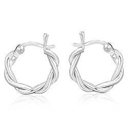 Wholesale 925 Sterling Silver 25 mm Round Twisted Plain Hoop Earrings 