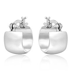 Wholesale 925 Sterling Silver 14 mm Modern Statement Round Basket Plain Hoop Earrings  