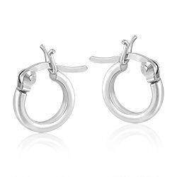 Wholesale 925 Sterling Silver 12 mm Plain Hoop Earrings 