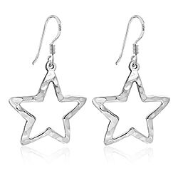 Wholesale 925 Sterling Silver  Modern Star Design Plain Earring