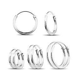 Wholesale 925 Sterling Silver Square Tube Plain Hoop Earrings