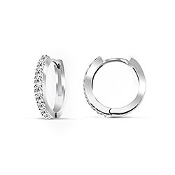 Wholesale Silver 16mm Cubic Zirconia Huggie Hoop Earring