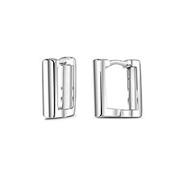 Wholesale Silver Square Plain Huggie Hoop Earrings