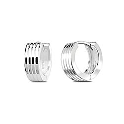 Wholesale Silver Narrow Striped Plain Hoop Earrings