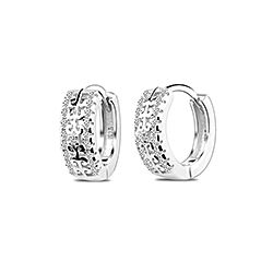 Wholesale 925 Silver 14mm CZ Hoop Earrings