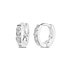 Wholesale 925 Silver 11mm CZ Hoop Earrings