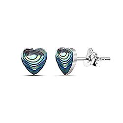 Wholesale Silver 7mm Heart Abalone Mother Of Pearl Stud Earring