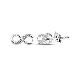Wholesale Silver Infinity Cubic Zirconia Stud Earring