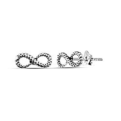 Wholesale 925 Silver Oxidized Infinity Stud Earrings