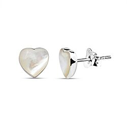Wholesale 925 Silver Heart Mother Of Pearl Stud Earring