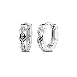 Wholesale Silver Square CZ Hoop Earrings