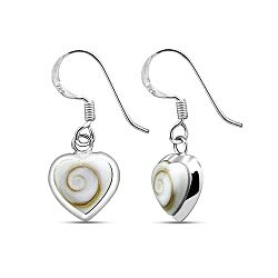 Wholesale 925 Sterling Silver Hanging Heart Shiva Eye Earrings