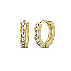 Wholesale Silver Gold Plated CZ Hoop Earrings