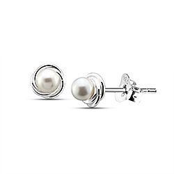 Wholesale 925 Sterling Silver Rose Pearl Stud Earrings