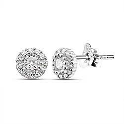 Wholesale Silver Round Cubic Zirconia Stud Earring