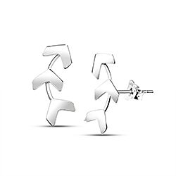 Wholesale 925 Silver Triple Arrow Stud Earrings