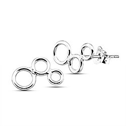 Wholesale Silver Trio Connected Circle Stud Earring