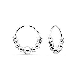 Wholesale 10mm Silver Beaded Ball Nose Ring