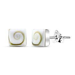 Wholesale Silver Square Shiva Eye Stud Earrings