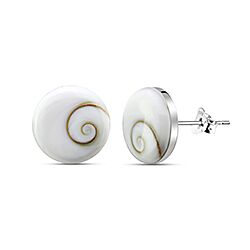 Wholesale 925 Silver 12mm Half Round Shiva Eye Stud Earrings