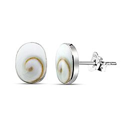 Wholesale 925 Silver 10mm Oval Shiva Eye Stud Earrings