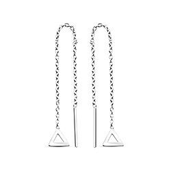 Wholesale 925 Sterling Silver Triangle Threader  Plain Earring
