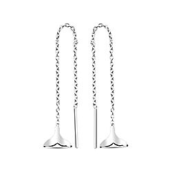 Wholesale 925 Sterling Silver Blue Whale Tail Chain Plain Earring