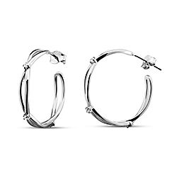 Sterling Silver Half Hoop Stud Earrings