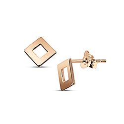 Rose Gold Plated 925 sterling silver diamond shaped stud earrings