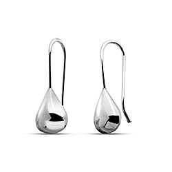 Wholesale Silver Puffed Pear Shaped Plain Earrings