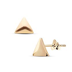 Silver 3D Yeah Triangle Huggie Earrings