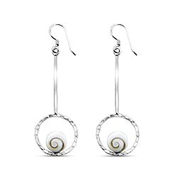 Wholesale 925 Sterling Silver Shell Bar Round Shiva Eye Earrings