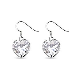 Wholesale 925 Sterling Silver Heart Cubic Zirconia Earrings
