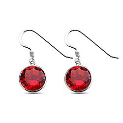 Wholesale Silver Red Cubic Zirconia Earring