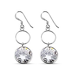 Wholesale 925 Sterling Silver Rounded Stone Cubic Zirconia Earrings