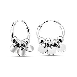 Wholesale 925 Sterling Silver Beads And Round Charm Hoop Earrings