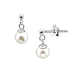 Wholesale Silver Freshwater Pearl Dangle Stud Earring