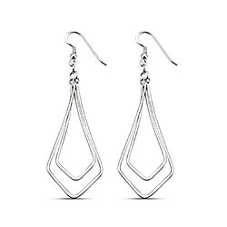 Silver Triangle Dangle Drop Plain Earring