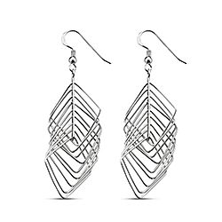 Wholesale Silver Diamond Dangle Drop Plain Earrings