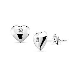 Wholesale 925 Sterling Silver Crystal Heart Stud Earrings