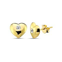 wholesale Gold Plated Heart Crystal Stud Earrings