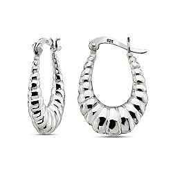 Wholesale 925 Sterling Silver Shrimp Plain Hoop Earring