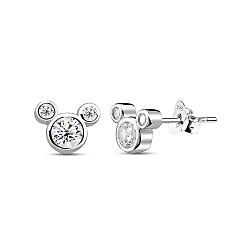 Wholesale 925 Sterling Silver Mice Cubic Zirconia Rhodium Plated Stud Earrings