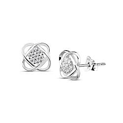 Wholesale 925 Sterling Silver Celtic Cubic Zirconia Rhodium Plated Stud Earrings