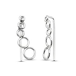 Wholesale 925 Sterling Silver Bubbles Plain Ear Climber Earrings