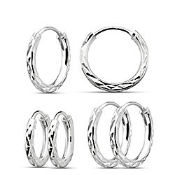 1.2mm thick Diamond Cut Hoop Earrings