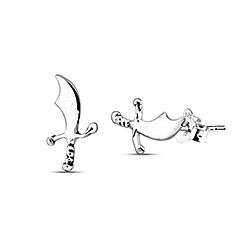 Wholesale Silver Sterling Cat Shape Oxidized Stud Earrings