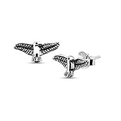 Wholesale 925 Silver Falcon Oxidized Stud Earrings
