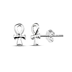 Wholesale 925 Silver Ankh Oxidized Stud Earrings