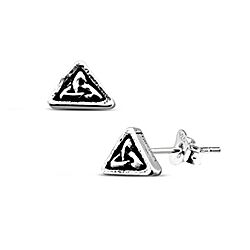 Wholesale Sterling 925 Silver Celtic Triangle Oxidized Stud Earrings